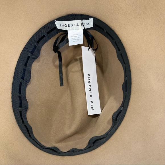 EUGENIA KIM Georgina Camel Wool Hat Mohair Ribbon Trim NWOT - Picture 10 of 11